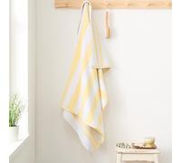 Bianca Toalla de baño Reversible de algodón Jacquard a Rayas, 70 x 127 cm, Color Amarillo