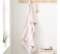Bianca Toalla de Mano Reversible de algodón Jacquard a Rayas, 50 x 90 cm, Color Rosa Rubor