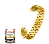 Biancat ProstaPower - Banda magnética de cobre para próstata, pulseras de moda, pulsera de iones de cobre, pulseras magnéticas de moda para hombres (dorado)