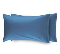 Biancheria Web - Par de Fundas de Almohada de Franela Suave con Botones Laterales, 52 x 82 cm, Color Liso