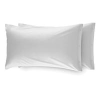 Biancheria Web - Par de Fundas de Almohada de Franela Suave con Botones Laterales, 52 x 82 cm, Color Liso