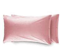 Biancheria Web - Par de Fundas de Almohada de Franela Suave con Botones Laterales, 52 x 82 cm, Color Liso