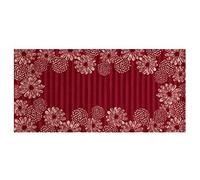 BIANCHERIAWEB Alfombra de Pasillo de Cocina Antideslizante, Lavable, diseño de Sol Rojo