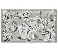 BIANCHERIAWEB Alfombra decorativa de salón antideslizante para dormitorio, Decoracion de Salones, Algombras Habitación, diseño de Aster By Suardi 85 x 150 cm, color plateado