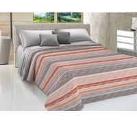 BIANCHERIAWEB Colcha de piqué para primavera y verano, 100% algodón, modelo Sofía, diseño Rodrigo, para cama de matrimonio, naranja