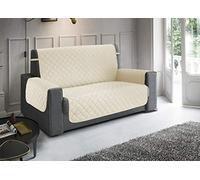 BIANCHERIAWEB Cubresofá Antimanchas, Antideslizante, Acolchado, Impermeable, diseño de pitonato, Imperial, 3 plazas, Color Crema