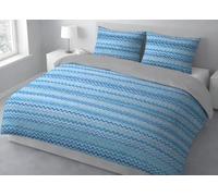 BIANCHERIAWEB Funda nórdica para Cama con Funda nórdica y Funda de Almohada, 100% algodón, diseño de Rayas Zig Zag Baia