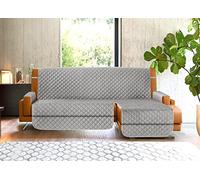 BIANCHERIAWEB Funda para sofá Chaise Longue Antimanchas Antideslizante Acolchado Imperial Gris 190 Derecha