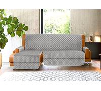 BIANCHERIAWEB Funda para sofá Chaise Longue Antimanchas Antideslizante Acolchado Imperial Gris 240 Izquierda