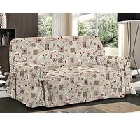 BIANCHERIAWEB Funda para sofá con Lazos con Lazos, Funda de protección para sofá - Fabricada en Italia - 3 plazas - Color Holly