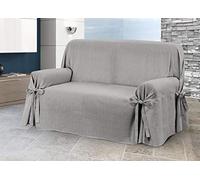 BIANCHERIAWEB Funda para sofá con Lazos con Lazos, Funda Protectora para sofá de 2 plazas, Fabricada en Italia, Color Gris