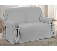 BIANCHERIAWEB Funda para sofá con Lazos con Lazos, Funda Protectora para sofá de 3 plazas, Fabricada en Italia, Color Gris Precioso