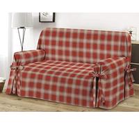 BIANCHERIAWEB Funda para sofá con lazos y lazos, varios diseños, sillón escocés, burdeos