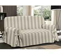 Biancheriaweb Funda Protectora para sofá con Lazos, diseño de Rayas Anchas, 2 plazas, Rayas Anchas