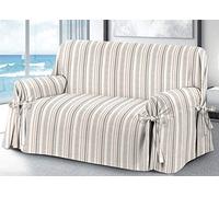 BIANCHERIAWEB Funda protectora para sofá con lazos, varios diseños, 3 plazas, RIV, gris