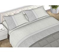 BIANCHERIAWEB Juego de sábanas de Suave Franela, Fabricado en Italia, diseño de Serpiente Skin C.N, 2 plazas, Gris