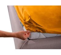 BIANCHERIAWEB Sábana Bajera Ajustable de 100% algodón Liso Maxi Ocre