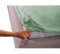 BIANCHERIAWEB Sábanas bajeras con Esquinas de 100% algodón de Color Liso francés Verde Azulado