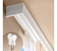 Bianco Alluminio - Sistema de riel de cortina de 2,7 m para dormitorio, accesorios completos con ruedas silenciosas y ganchos, fácil de instalar, ideal para decoración del hogar