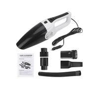 (Bianco) Aspirapolvere per auto ad alta aspirazione Potente mini aspirapolvere manuale 12v 120w per