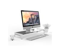 (Bianco sin connessione USB) Monitor da tavolo Supporto per laptop Barra spaziatrice