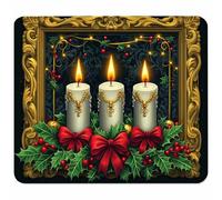 Bianco Tappetino Mouse Piccolo 220x180x3mm, Tappetino Scrivania con Bordo Cucito, Mousepad Impermeabile e Antiscivolo, Pratica e Facile da Pulire, Accessori Gaming, Regalo Uomo, Candela U-1824