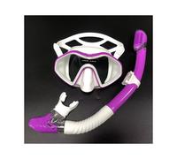 (bianco-viola) Maschera da snorkeling professionale e boccagli, occhiali, occhiali da immersione, nuoto,