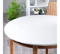 Biancocasa Mantel de mesa y paño de cocina de lona con esquinas y banda elástica disponible en tamaños rectangular - oval - cuadrado - redondo Distribución por Rotondo 180x180