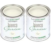 biancoShabby® Chalk Paint Bianco Antico - Pintura especial para exteriores - BiancoGarden - Restaura el jardín y el balcón sin pintar y sin acabado (1 litro) (Paquete de 2)