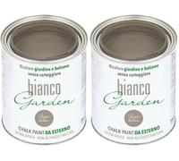 biancoShabby® Chalk Paint Grigio Tortora - Pintura especial para exteriores - BiancoGarden - Restaura el jardín y el balcón sin pintar y sin acabado (1 litro) (Paquete de 2)