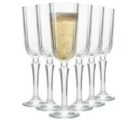 Biandeco Elegance - Juego de 6 copas de champán de cristal, diseño vintage, elegantes copas para beber champán, cálices soplados resistentes de alta calidad, 4.23 onzas