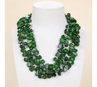 BIANMTSW 18"-22" 2 Rows Green Coral Necklace Multi Strands Necklace Jewelry For Women