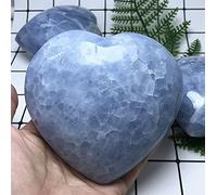 BIANMTSW 400-650 g Cristal de celestita Natural Corazón Celestine Cuarzo Corazones Amor Cristales Curación Regalo Hermosa Piedra de Cristal Natural Inicio Colecciones (Size : 400g)