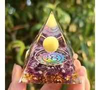 BIANMTSW Crystal Ball Pyramid Stone with Tree of Life Symbol, Decoration for, Spiritual, Office Feng Shui,Q34-3.93in