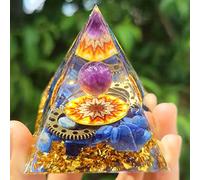 BIANMTSW Crystal Ball Pyramid Stone with Tree of Life Symbol, Decoration for, Spiritual, Office Feng Shui,Q13-3.93in