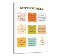 BIANMTSW Decoración de pared de concienciación sobre la salud mental: impresiones de póster de notas para auto motivación para dormitorio, oficina y habitación, enmarcadas, 40 x 60 cm