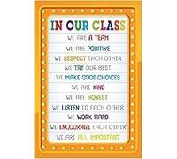 BIANMTSW Decoración para el aula de escuela secundaria - Juego de pósteres laminados de reglas y motivación, regalo y suministros para profesores de regreso a clases (enmarcado, 40 x 60 cm)