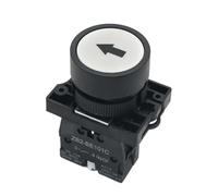 BIANMTSW Emergency Stop Switch 22mm Start Stop Button with The Arrow Symbol XB2 Flat Touch Switch Button Momentary Button Switch Red/Green Push Buttons(White Arrow)