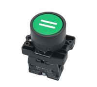 BIANMTSW Emergency Stop Switch 22mm Start Stop Button with The Arrow Symbol XB2 Flat Touch Switch Button Momentary Button Switch Red/Green Push Buttons(Green Two)