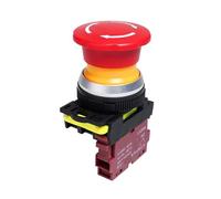 BIANMTSW Emergency Stop Switch 30mm LA36M Emergency Stop Push Button Switch Latching Self Locked Mushroom E-Stop Switch 220v 12v 24v(Without Red Light,AC220-380v)