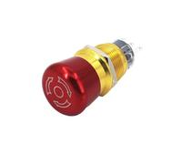 BIANMTSW Emergency Stop Switch Metal Emergency Stop Switch Rotary Push-Pull Emergency Stop Button 220V 24V 12V with Base 16MM 19MM 22MM 2NO2NC(19MM Golden Shell)