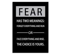 BIANMTSW Fear Has Two Meanings Poster Motivational Quote Art | Inspires entrepreneurs to reframe fear as forget everything and run(Unframed,16x24inch(40x60cm))