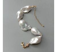 BIANMTSW Freshwater Cultured White Keshi Pearl Bracelet Fashion Bracelet Women Jewelry