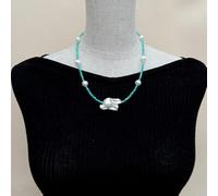 BIANMTSW Green Peruvian Faceted round White Pearl choker Necklace trendy style for women
