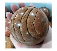 BIANMTSW Hermoso Cristal Serpeggiante Natural Piedras y Esfera Línea de Madera Bolas de Cristal de Cuarzo Colección Decoración del hogar Salón Adorno Vintage Inicio Colecciones (Size : 8.5-9.5cm)
