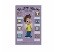 BIANMTSW Herramienta de escucha de cuerpo entero: póster educativo para sala de juegos y oficina de asesoramiento enmarcado, 40 x 60 cm