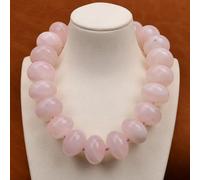 BIANMTSW Huge 20x30mm Rose Quartz Necklace Gems Stone Heavy Jewelry