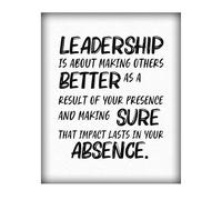 BIANMTSW Impresión con cita de The Servant Leader: El liderazgo se trata de hacer que otros sean mejores en papel premium, perfecto para oficina de entrenamiento o regalo enmarcado, 40 x 60 cm