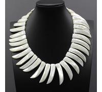 BIANMTSW Mop White Sea Shell Mother of pearl Top-drilled Beads Necklace For Lady