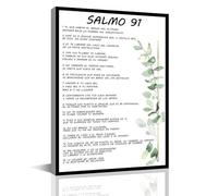 BIANMTSW "My Refuge Inspirational Wall Art - Salmo 91 En Español on Canvas, Framed Biblical Print for a Blessed Home or Office, Gift Ready Framed,08x12inch(20x30cm)